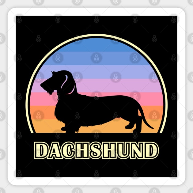 Wirehaired Dachshund Vintage Sunset Dog Sticker by millersye